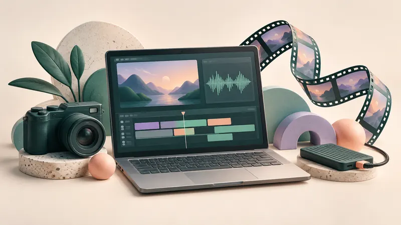 Concept illustration of a creative editing workstation
